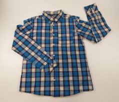Modrá kockovaná košeľa, veľ.160, BENETTON