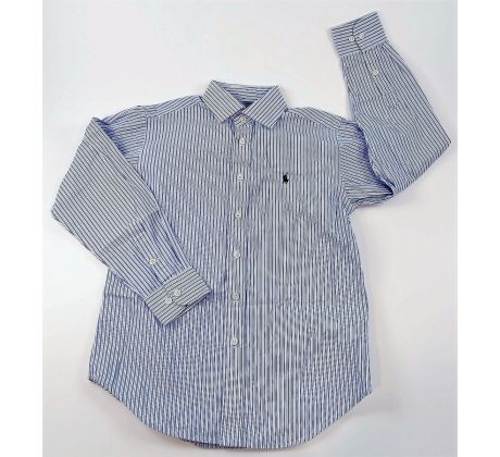 Biela košeľa s modrými pásikmi, veľ.152, RALPH LAUREN