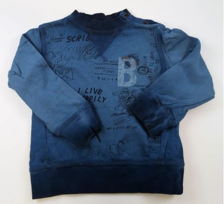 Modré dymové tričko s nápismi, 3 roky, BRUMS