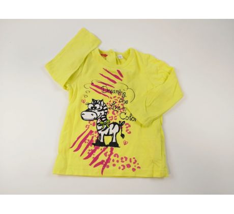 Žltozelené tričko so zebričkou, veľ.86, SARABANDA