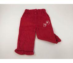 Krásne červené menčestrové nohavice, veľ.80