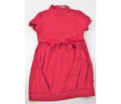 Tmavočervené šaty so stuhou, veľ. 7-8rokov