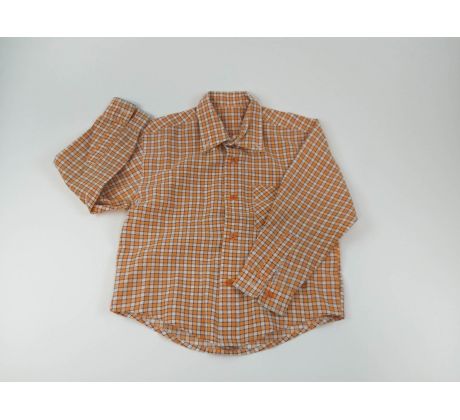 Oranžová kockovaná košeľa, veľ.110