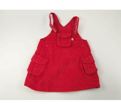 Rozkošné červené menčestrové šaty, veľ. 62, CHICCO