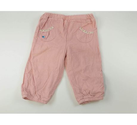 Nohavice svetloružovej farby z jemného menčestru, veľ. 80, DISNEY