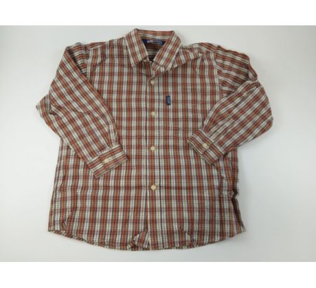 Hnedobiela kockovaná košeľa, veľ.116, ORIGINAL MARINES